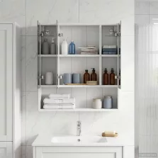   vidaXL Fürdőszobai tükörszekrény Fehér 60 x 14.5 x 70 cm Faanyag