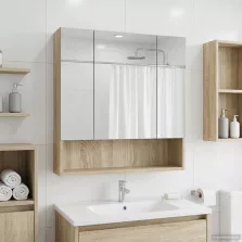   vidaXL Fürdőszobai tükörszekrény Sonoma tölgy 60 x 14.5 x 70 cm