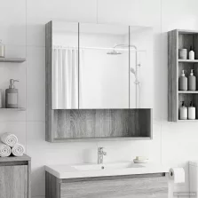   vidaXL Fürdőszobai tükörszekrény Szürke Sonoma 60 x 14.5 x 70 cm