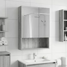  vidaXL Fürdőszobai tükörszekrény Szürke Sonoma 50 x 14,5 x 70 cm