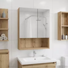   vidaXL Fürdőszobai tükörszekrény Művészi tölgy 50 x 14,5 x 70 cm