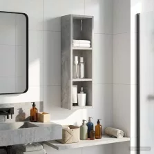   vidaXL Fürdőszobai faliszekrény polcokkal Beton Szürke 20 x 14 x 70 cm