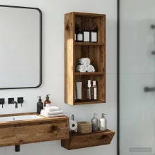  vidaXL Fürdőszobai faliszekrény Öreg fa 30 x 14 x 70 cm Mérnöki fa