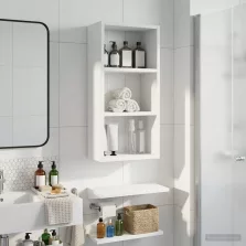   vidaXL Fürdőszobai faliszekrény Fehér 30 x 16 x 62,5 cm Mérnöki fa
