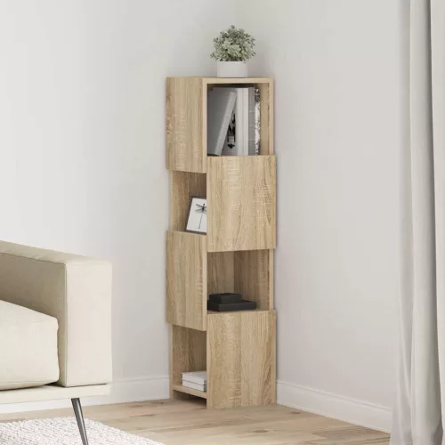 vidaXL Sarokszekrény Sonoma tölgy 25,5x25x102cm Faanyag