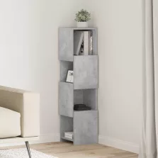 vidaXL Sarokszekrény Beton Szürke 25,5x25x102cm Faanyag