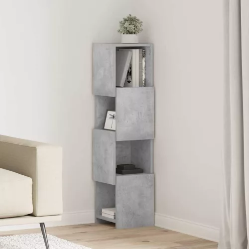 vidaXL Sarokszekrény Beton Szürke 25,5x25x102cm Faanyag