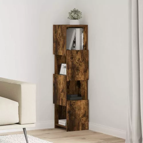 vidaXL Sarokszekrény Füstölt tölgy 25,5x25x102cm Faanyag