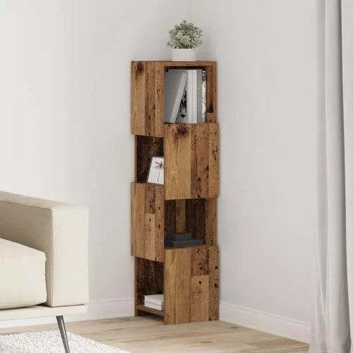 vidaXL Sarokszekrény Öreg fa 25,5x25x102cm Faanyag
