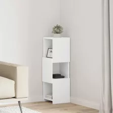 vidaXL Sarokszekrény Fehér 25,5x25x80cm Faanyag