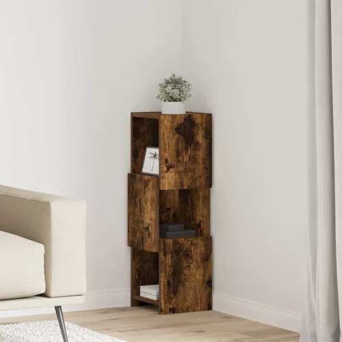 vidaXL Sarokszekrény Fehér 25,5x25x80cm Faanyag