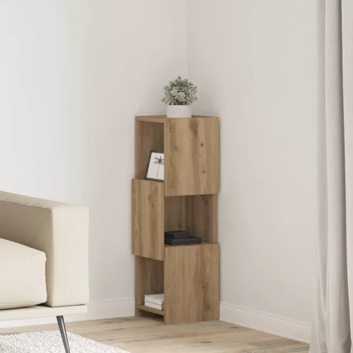 vidaXL Sarokszekrény Fehér 25,5x25x80cm Faanyag