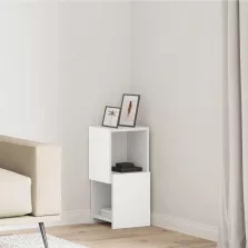 vidaXL Sarokszekrény Fehér 25,5x25x55cm Faanyag