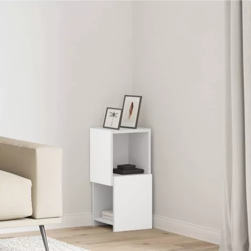 vidaXL Sarokszekrény Fehér 25,5x25x55cm Faanyag
