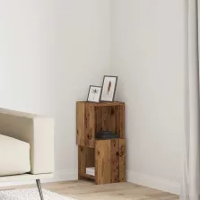 vidaXL Sarokszekrény Fehér 25,5x25x55cm Faanyag