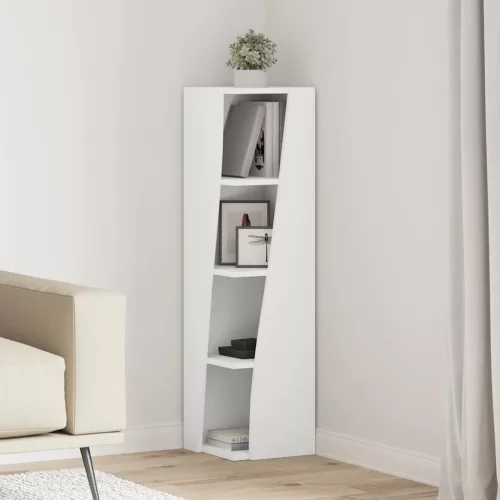 vidaXL Sarokszekrény Fehér 27,5x27x102cm Faanyag
