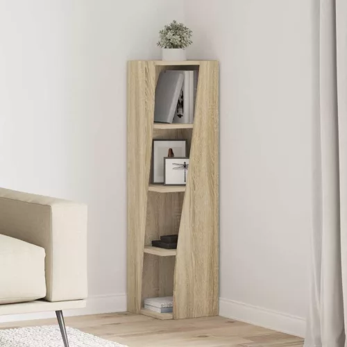 vidaXL Sarokszekrény Fehér 27,5x27x102cm Faanyag