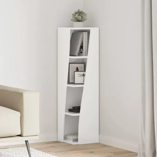 vidaXL Sarokszekrény Fehér 27,5x27x102cm Faanyag