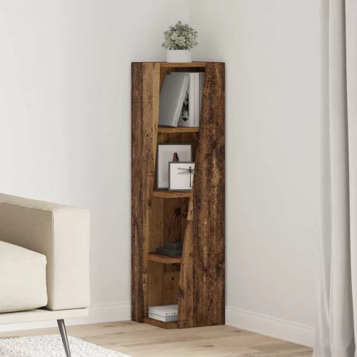 vidaXL Sarokszekrény Fehér 27,5x27x102cm Faanyag