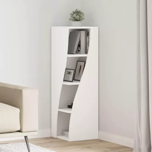 vidaXL Sarokszekrény Fehér 32x32x102cm Faanyag