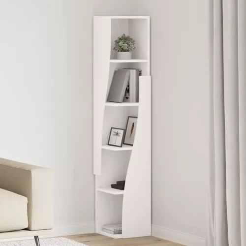 vidaXL Sarokszekrény Fehér 27,5x27x140cm Faanyag
