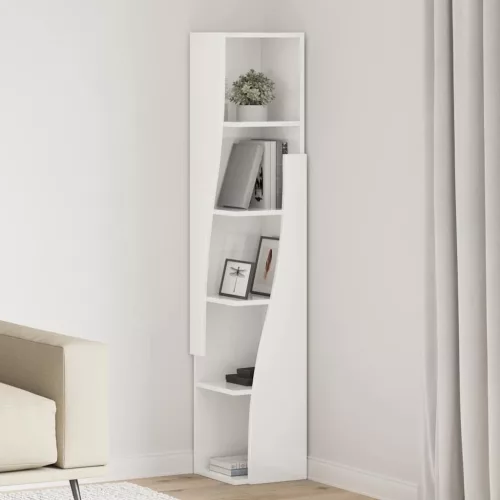 vidaXL Sarokszekrény Fehér 27,5x27x140cm Faanyag