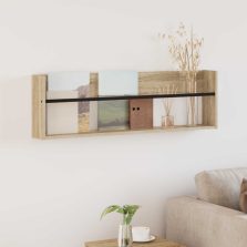   vidaXL Magazin állvány polcokkal Sonoma tölgy 100 x 12 x 30 cm Faanyag