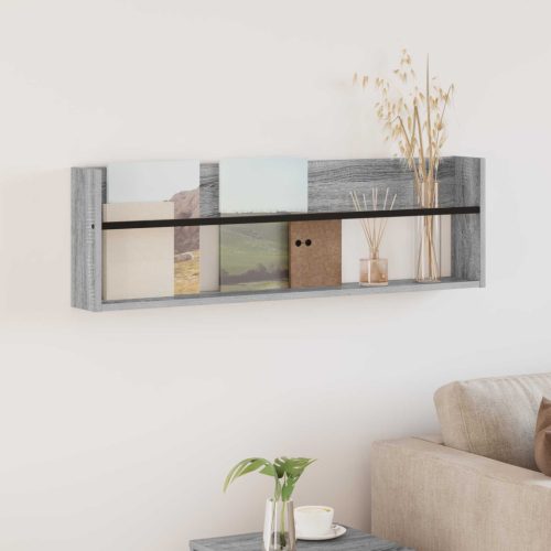 vidaXL Magazin állvány Szürke Sonoma 100 x 12 x 30 cm Faanyag