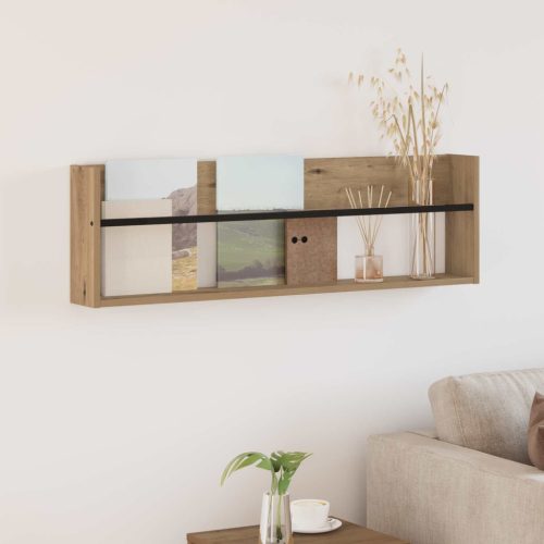 vidaXL Magazin állvány Artisan tölgy 100 x 12 x 30 cm Faanyag