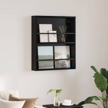   vidaXL Magazin állvány polcokkal Fekete tölgy 60 x 12 x 70 cm Faanyag