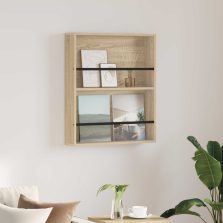   vidaXL Magazin állvány polcokkal Sonoma tölgy 60 x 12 x 70 cm Faanyag