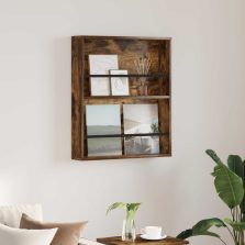   vidaXL Magazin állvány polcokkal Füstölt tölgy 60 x 12 x 70 cm Faanyag