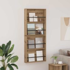   vidaXL Magazin állvány 2 pcs Artisan tölgy 60 x 12 x 70 cm Faanyag