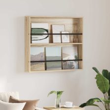   vidaXL Magazin állvány polcokkal Sonoma tölgy 80 x 12 x 70 cm Faanyag