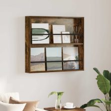   vidaXL Magazin állvány polcokkal Füstölt tölgy 80 x 12 x 70 cm Faanyag