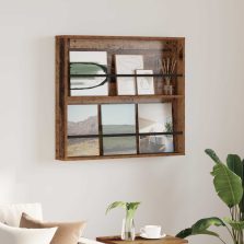   vidaXL Magazin állvány polcokkal Öreg fa 80 x 12 x 70 cm Faanyag