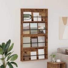   vidaXL Magazin állvány polcokkal 2 pcs Öreg fa 80 x 12 x 70 cm Faanyag