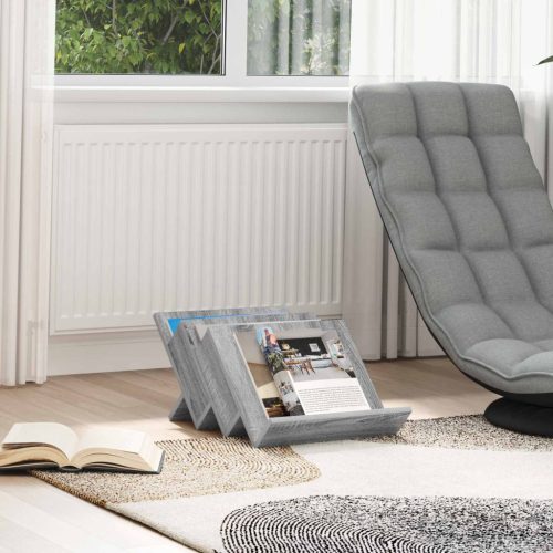 vidaXL Magazin állvány Szürke Sonoma 53 x 40 x 28.5 cm Faanyag