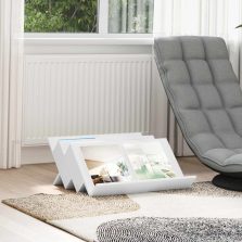   vidaXL Magazin állvány polcokkal Fehér 65 x 53 x 28,5 cm Faanyag