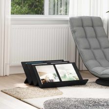   vidaXL Magazin állvány Fekete tölgy 65 x 53 x 28,5 cm Faanyag