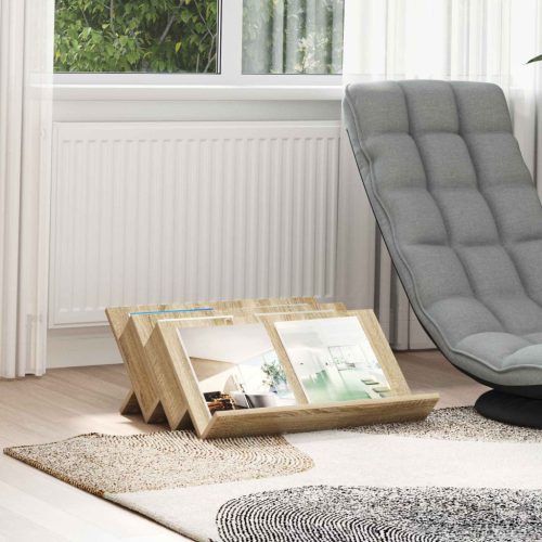 vidaXL Magazin állvány Sonoma tölgy 65 x 53 x 28,5 cm Faanyag