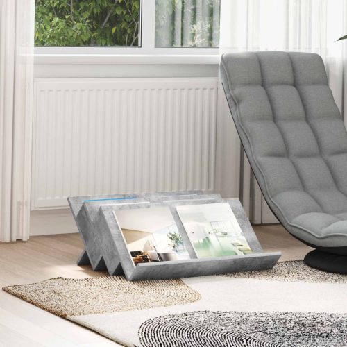 vidaXL Magazin állvány Beton Szürke 65 x 53 x 28,5 cm Faanyag