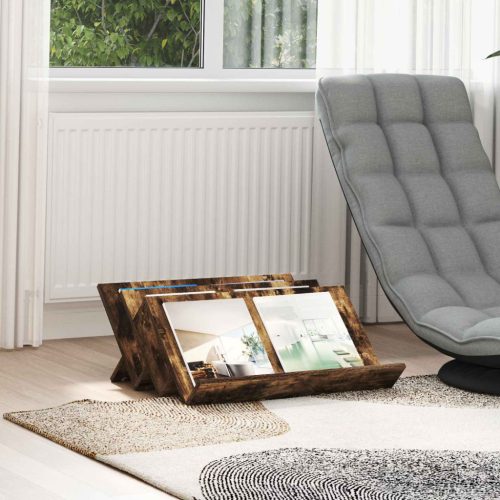vidaXL Magazin állvány Füstölt tölgy 65 x 53 x 28,5 cm Faanyag
