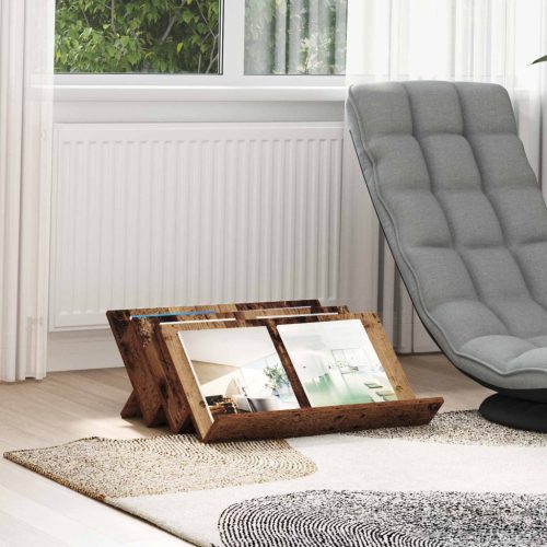 vidaXL Magazin állvány polcokkal Öreg fa 65 x 53 x 28,5 cm Faanyag