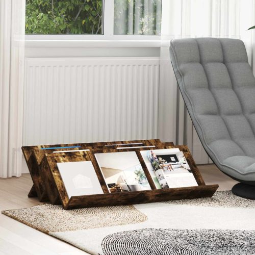 vidaXL Magazin állvány Füstölt tölgy 90 x 53 x 28,5 cm Faanyag