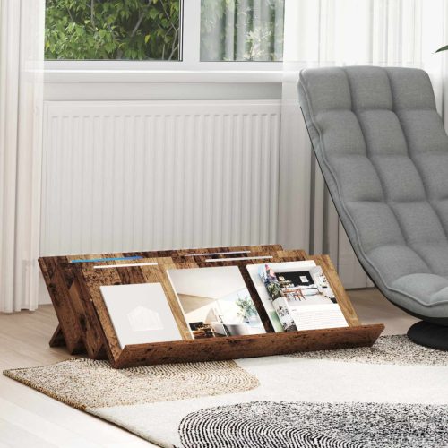 vidaXL Magazin állvány polcokkal Öreg fa 90 x 53 x 28,5 cm Faanyag