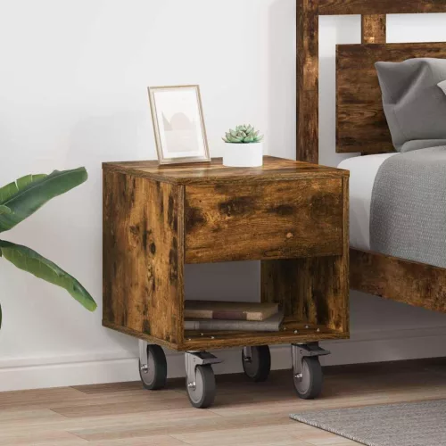 vidaXL Éjjeli asztal 2 pcs Füstölt tölgy 40,5 x 40 x 48 cm Faanyag