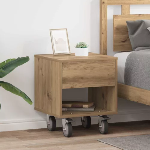 vidaXL Éjjeli asztal 2 pcs Artisan tölgy 40,5 x 40 x 48 cm Faanyag