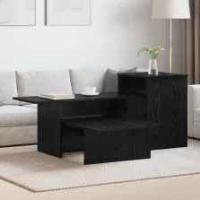   vidaXL Konzolasztal Fekete tölgy 91,5 x 35 x 38,5 cm Faanyag