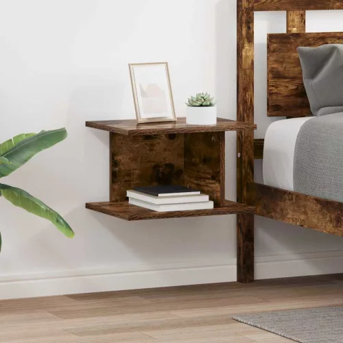 vidaXL Éjjeli asztal 2 pcs Füstölt tölgy 40 x 30 x 25 cm Faanyag